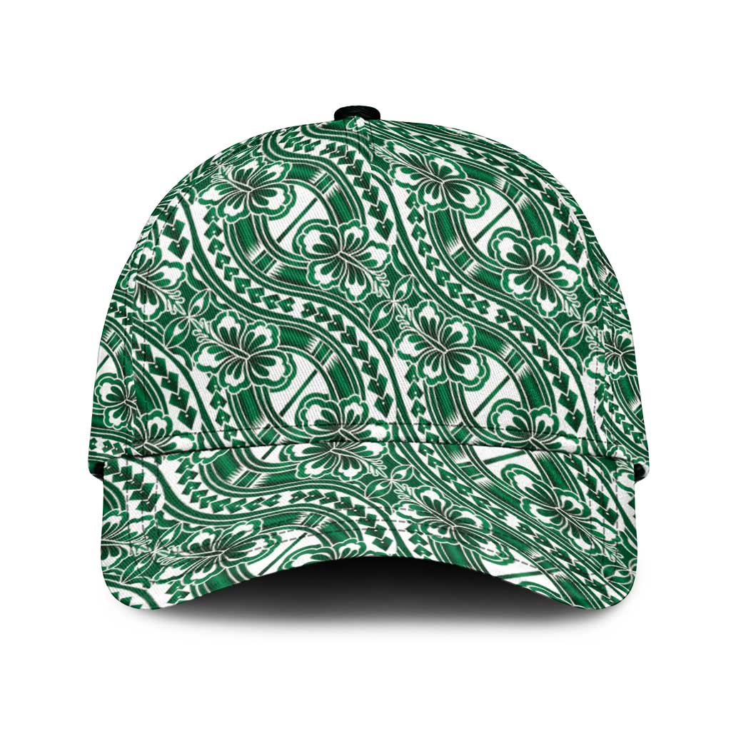 Hibiscus Bloom Island Tribal Waves Classic Cap Green Polynesian Pattern LT01 Universal Fit Green - Polynesian Pride