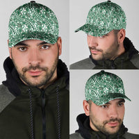 Hibiscus Bloom Island Tribal Waves Classic Cap Green Polynesian Pattern LT01 - Polynesian Pride