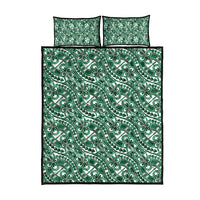 Hibiscus Bloom Island Tribal Waves Quilt Bed Set Green Polynesian Pattern LT01 - Polynesian Pride