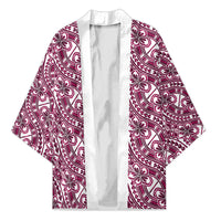 Hibiscus Bloom Island Tribal Waves Kimono Pink Polynesian Pattern LT01 Unisex Pink - Polynesian Pride