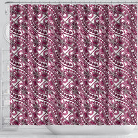 Hibiscus Bloom Island Tribal Waves Shower Curtain Pink Polynesian Pattern LT01 - Polynesian Pride