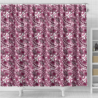 Hibiscus Bloom Island Tribal Waves Shower Curtain Pink Polynesian Pattern LT01 - Polynesian Pride