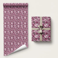 Hibiscus Bloom Island Tribal Waves Wrapping Paper Pink Polynesian Pattern LT01 58" × 23" Pink - Polynesian Pride
