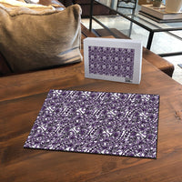 Hibiscus Bloom Island Tribal Waves Puzzle Purple Polynesian Pattern LT01 - Polynesian Pride