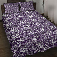 Hibiscus Bloom Island Tribal Waves Quilt Bed Set Purple Polynesian Pattern LT01 Purple - Polynesian Pride