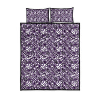 Hibiscus Bloom Island Tribal Waves Quilt Bed Set Purple Polynesian Pattern LT01 - Polynesian Pride