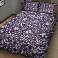 Hibiscus Bloom Island Tribal Waves Quilt Bed Set Purple Polynesian Pattern LT01 - Polynesian Pride