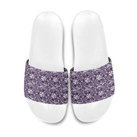 Hibiscus Bloom Island Tribal Waves Slide Sandals Purple Polynesian Pattern LT01 Purple - Polynesian Pride