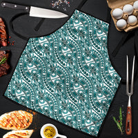 Hibiscus Bloom Island Tribal Waves Apron Teal Polynesian Pattern LT01 Teal - Polynesian Pride