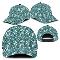 Hibiscus Bloom Island Tribal Waves Classic Cap Teal Polynesian Pattern LT01 - Polynesian Pride
