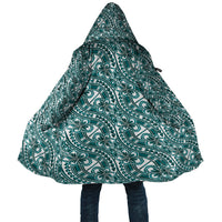 Hibiscus Bloom Island Tribal Waves Cloak Teal Polynesian Pattern LT01 Unisex Teal - Polynesian Pride