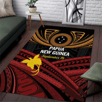Papua New Guinea Bird of Paradise Area Rug 16 September 1975 Independence Day Anniversary LT01 Black - Polynesian Pride