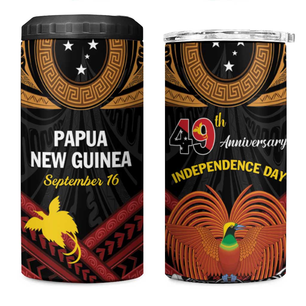 Papua New Guinea Bird of Paradise 4 in 1 Can Cooler Tumbler 16 September 1975 Independence Day Anniversary