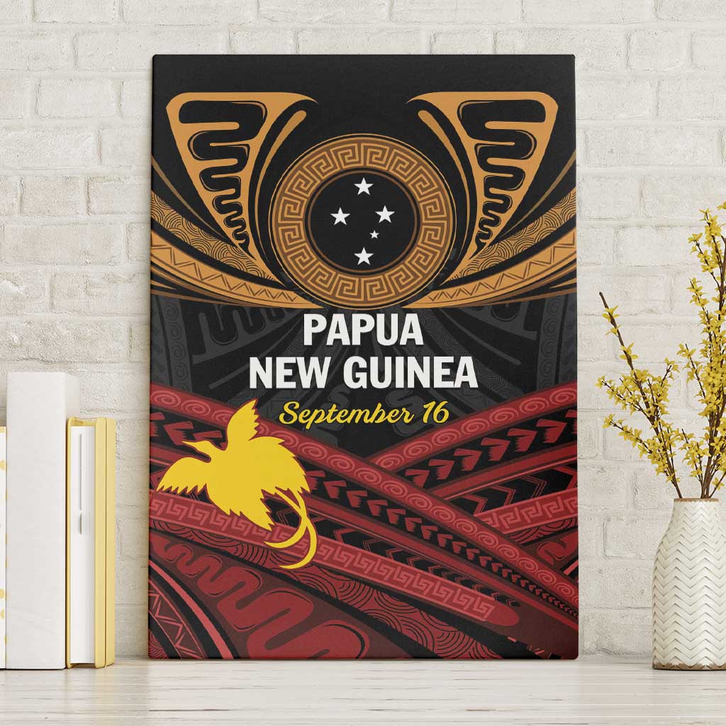 Papua New Guinea Bird of Paradise Canvas Wall Art 16 September 1975 Independence Day Anniversary LT01 Without Frame Black - Polynesian Pride