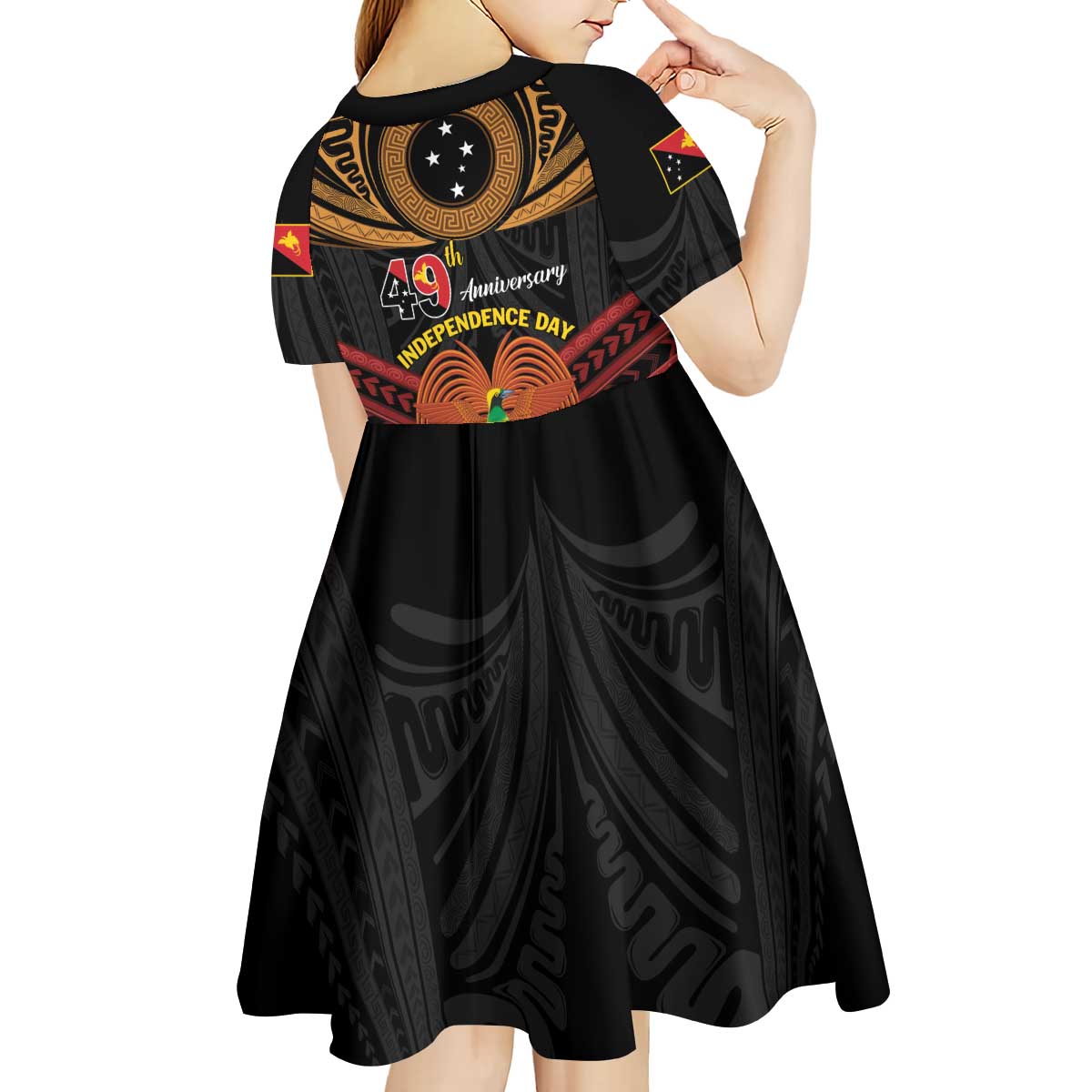 Papua New Guinea Bird of Paradise Kid Short Sleeve Dress 16 September 1975 Independence Day Anniversary