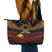 Papua New Guinea Bird of Paradise Leather Tote Bag 16 September 1975 Independence Day Anniversary LT01 - Polynesian Pride