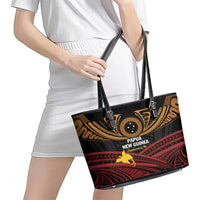 Papua New Guinea Bird of Paradise Leather Tote Bag 16 September 1975 Independence Day Anniversary LT01 - Polynesian Pride