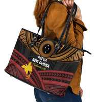 Papua New Guinea Bird of Paradise Leather Tote Bag 16 September 1975 Independence Day Anniversary LT01 - Polynesian Pride