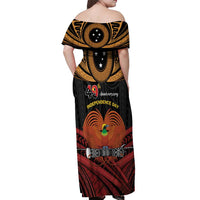 Papua New Guinea Bird of Paradise Off Shoulder Maxi Dress 16 September 1975 Independence Day Anniversary LT01 - Polynesian Pride