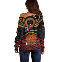 Papua New Guinea Bird of Paradise Off Shoulder Sweater 16 September 1975 Independence Day Anniversary LT01 - Polynesian Pride