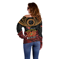 Papua New Guinea Bird of Paradise Off Shoulder Sweater 16 September 1975 Independence Day Anniversary LT01 - Polynesian Pride