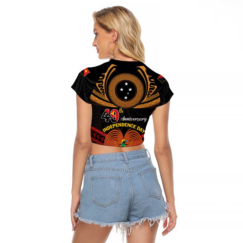 Papua New Guinea Bird of Paradise Raglan Cropped T Shirt 16 September 1975 Independence Day Anniversary LT01 - Polynesian Pride