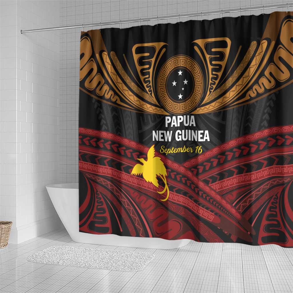 Papua New Guinea Bird of Paradise Shower Curtain 16 September 1975 Independence Day Anniversary LT01 - Polynesian Pride