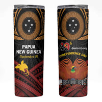 Papua New Guinea Bird of Paradise Skinny Tumbler 16 September 1975 Independence Day Anniversary LT01 Black - Polynesian Pride