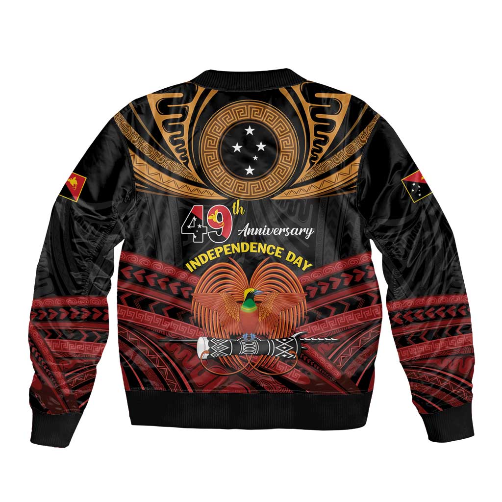Papua New Guinea Bird of Paradise Sleeve Zip Bomber Jacket 16 September 1975 Independence Day Anniversary LT01 - Polynesian Pride