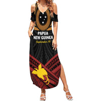 Papua New Guinea Bird of Paradise Summer Maxi Dress 16 September 1975 Independence Day Anniversary LT01 Women Black - Polynesian Pride