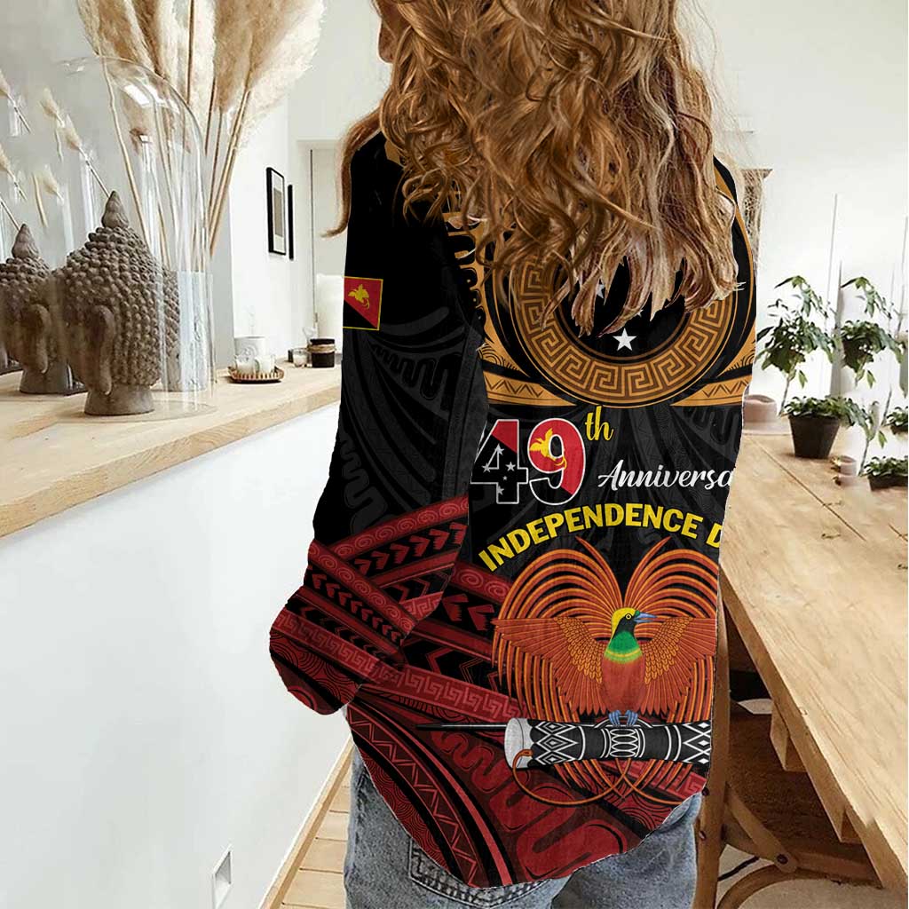 Papua New Guinea Bird of Paradise Women Casual Shirt 16 September 1975 Independence Day Anniversary LT01 - Polynesian Pride