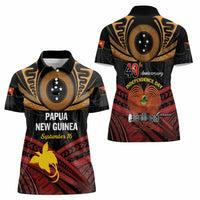 Papua New Guinea Bird of Paradise Women Polo Shirt 16 September 1975 Independence Day Anniversary LT01 - Polynesian Pride