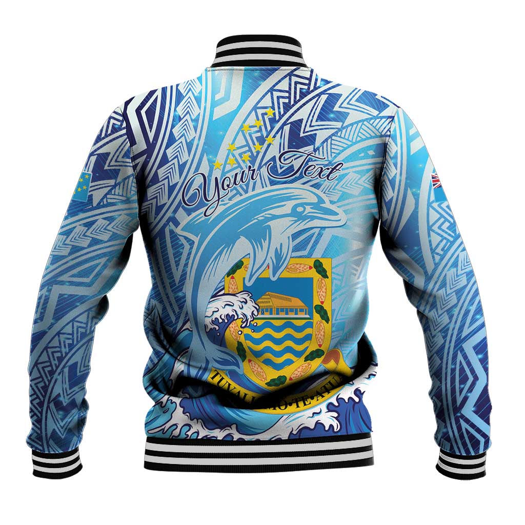 Tuvalu mo te Atua Baseball Jacket Tuvalu Dolphin Polynesian Pattern LT01 - Polynesian Pride