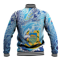 Tuvalu mo te Atua Baseball Jacket Tuvalu Dolphin Polynesian Pattern LT01 - Polynesian Pride