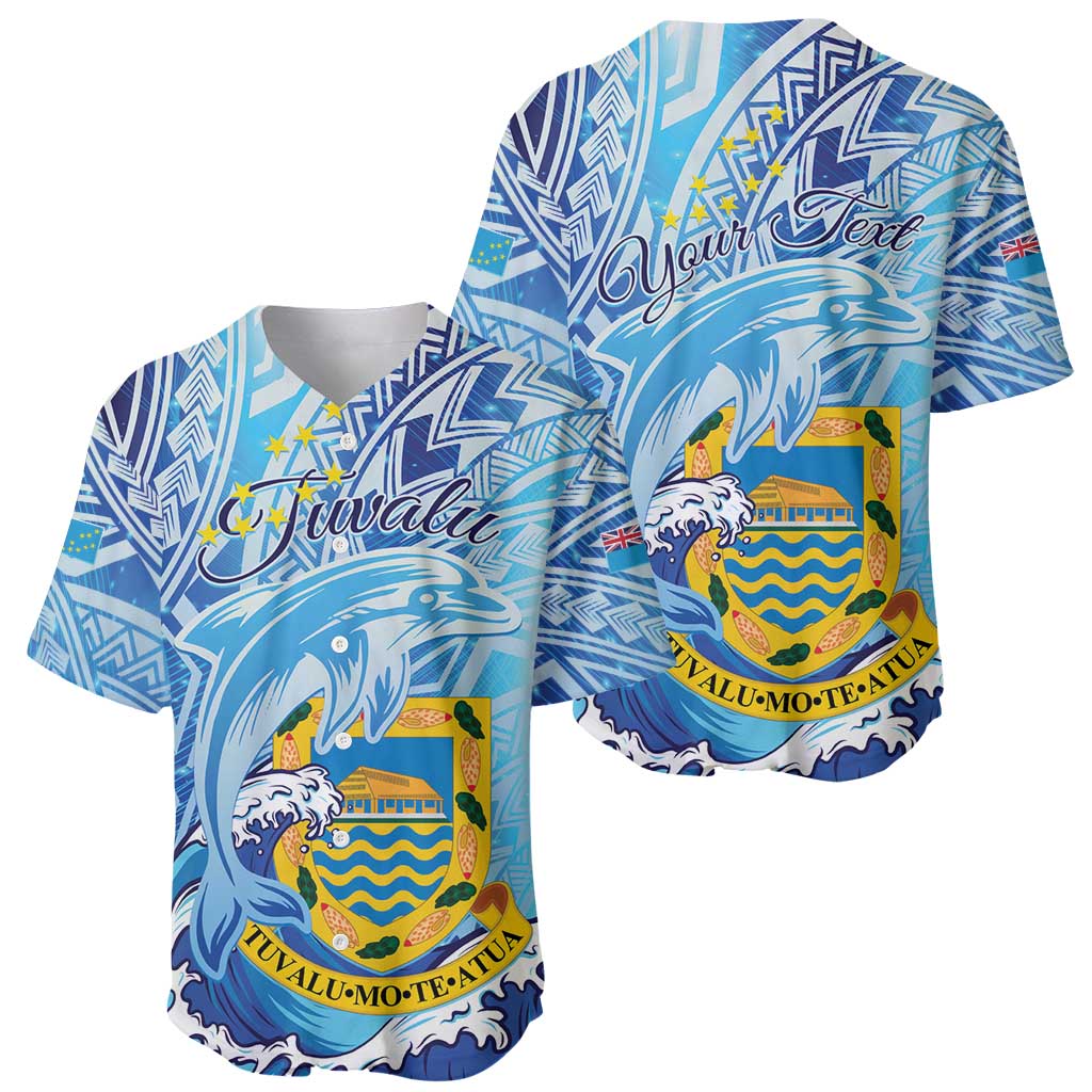 Tuvalu mo te Atua Baseball Jersey Tuvalu Dolphin Polynesian Pattern LT01 - Polynesian Pride