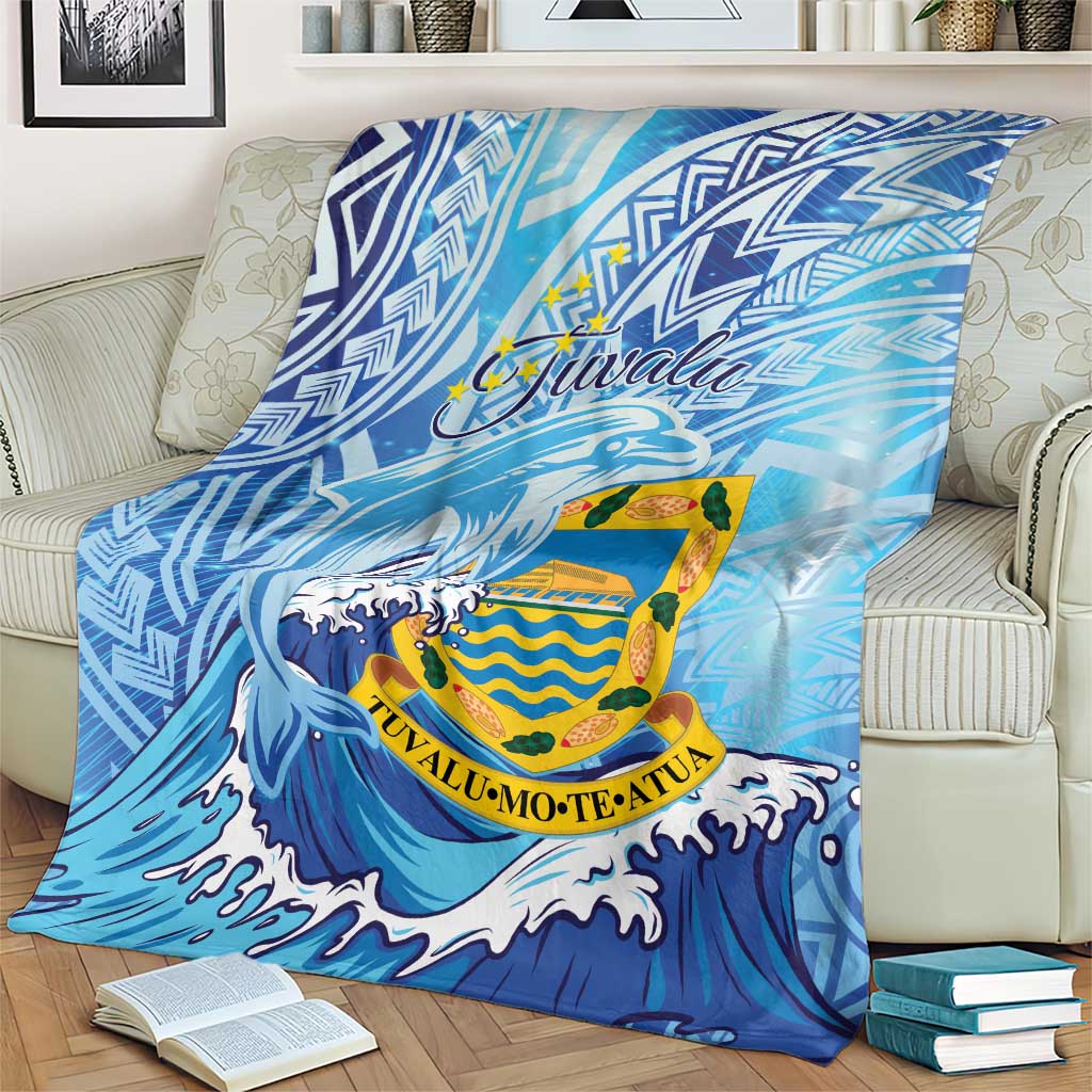 Tuvalu mo te Atua Blanket Tuvalu Dolphin Polynesian Pattern