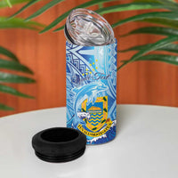 Tuvalu mo te Atua 4 in 1 Can Cooler Tumbler Tuuvalu Dolphin Polynesian Pattern LT01 - Polynesian Pride