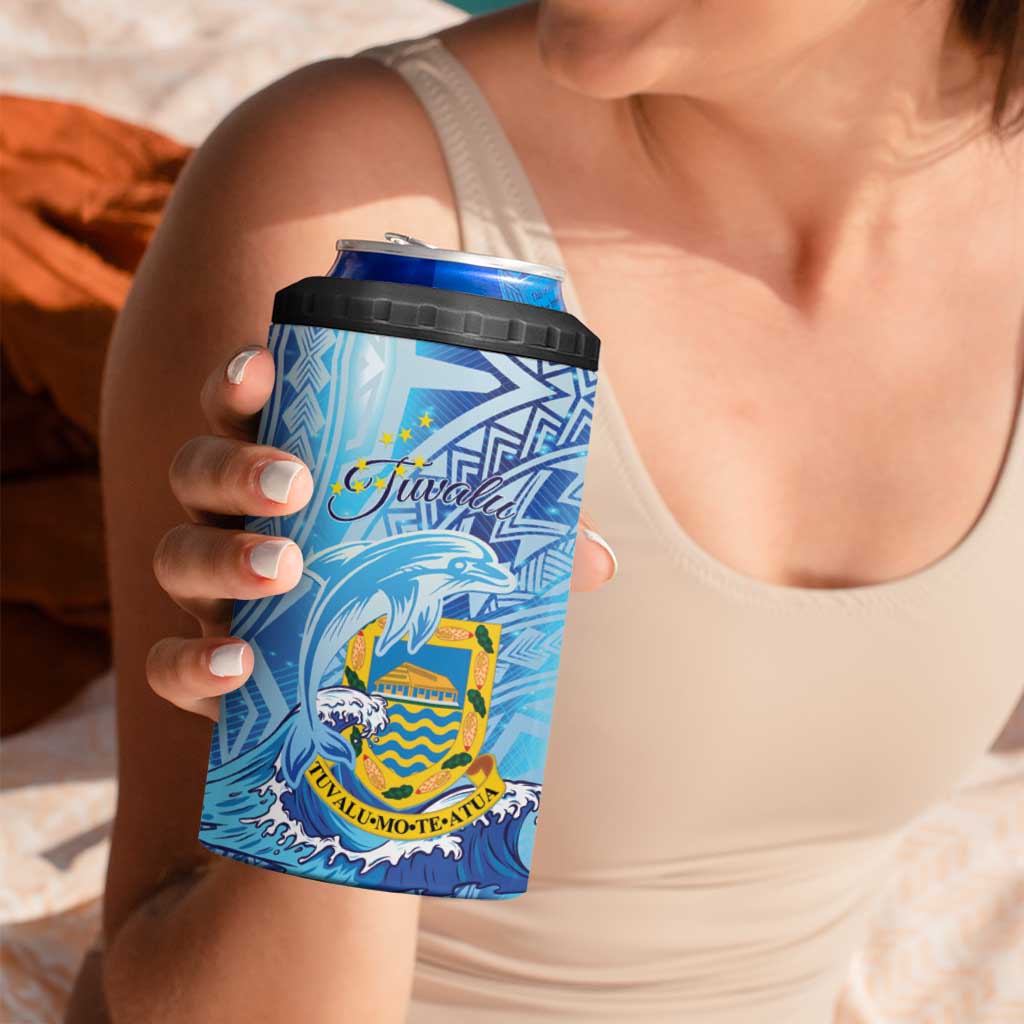 Tuvalu mo te Atua 4 in 1 Can Cooler Tumbler Tuuvalu Dolphin Polynesian Pattern LT01 - Polynesian Pride
