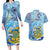 Tuvalu mo te Atua Couples Matching Long Sleeve Bodycon Dress and Hawaiian Shirt Tuvalu Dolphin Polynesian Pattern