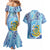 Tuvalu mo te Atua Couples Matching Mermaid Dress and Hawaiian Shirt Tuvalu Dolphin Polynesian Pattern