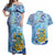 Tuvalu mo te Atua Couples Matching Off Shoulder Maxi Dress and Hawaiian Shirt Tuvalu Dolphin Polynesian Pattern