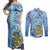 Tuvalu mo te Atua Couples Matching Off Shoulder Maxi Dress and Long Sleeve Button Shirt Tuvalu Dolphin Polynesian Pattern