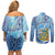 Tuvalu mo te Atua Couples Matching Off Shoulder Short Dress and Long Sleeve Button Shirt Tuvalu Dolphin Polynesian Pattern