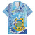 Tuvalu mo te Atua Family Matching Off The Shoulder Long Sleeve Dress and Hawaiian Shirt Tuvalu Dolphin Polynesian Pattern