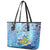 Tuvalu mo te Atua Leather Tote Bag Tuvalu Dolphin Polynesian Pattern