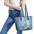 Tuvalu mo te Atua Leather Tote Bag Tuvalu Dolphin Polynesian Pattern