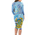 Tuvalu mo te Atua Long Sleeve Bodycon Dress Tuvalu Dolphin Polynesian Pattern