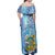 Tuvalu mo te Atua Off Shoulder Maxi Dress Tuvalu Dolphin Polynesian Pattern