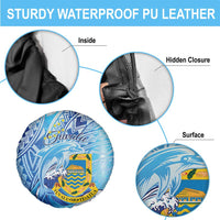 Tuvalu mo te Atua Spare Tire Cover Tuvalu Dolphin Polynesian Pattern