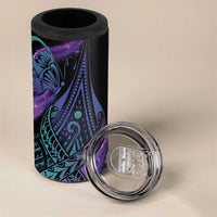 In September We Wear Teal And Purple 4 in 1 Can Cooler Tumbler Magic Ribbon Semicolon LT01 - Polynesian Pride